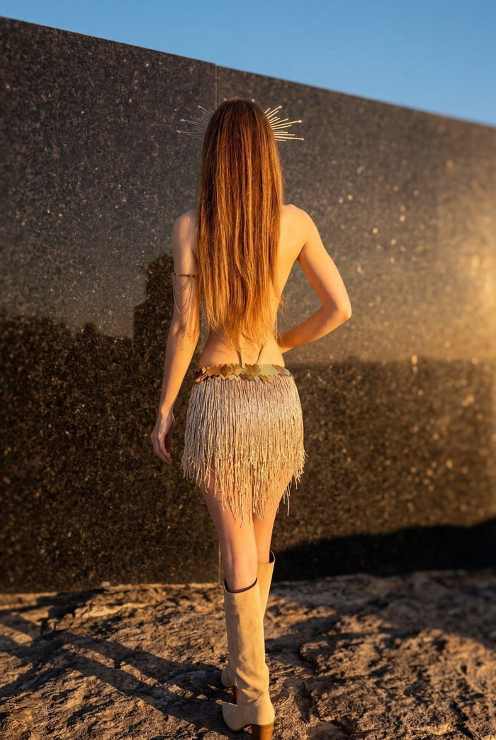 Vada Gold Mirror Fringe Bodysuit Iconic Outfitters 