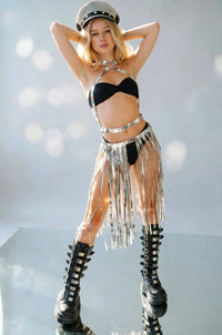 Velo Fringe Shoulder Piece + Hip Skirt Set Dress Iconic Outfitters 