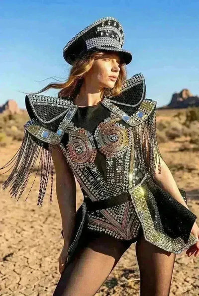 Ventura Rhinestone Rivet Bodysuit Iconic Outfitters 