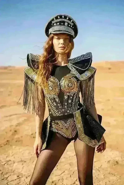 Ventura Rhinestone Rivet Bodysuit Iconic Outfitters 