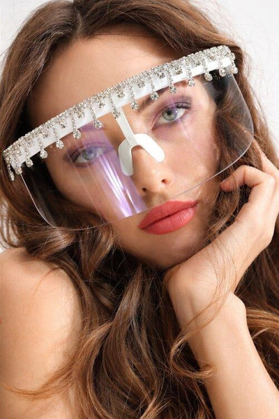 Verna Crystal Fringe Visor Sunglasses Sunglasses Iconic Outfitters 