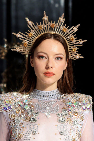 Vyna Sunburst Halo Crown Halo Crown Iconic Outfitters 