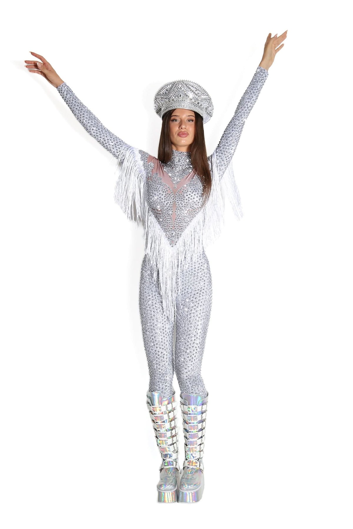 Xara Rhinestone Tassel Jumpsuit Jumpsuit Iconic Outfitters 