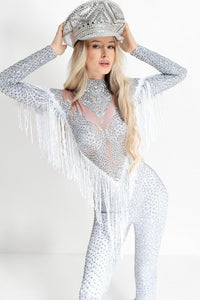 Xara Rhinestone Tassel Jumpsuit Jumpsuit Iconic Outfitters 