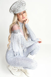 Xara Rhinestone Tassel Jumpsuit Jumpsuit Iconic Outfitters 