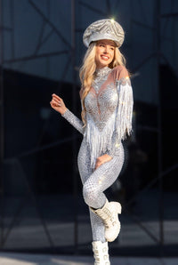 Xara Rhinestone Tassel Jumpsuit Jumpsuit Iconic Outfitters 