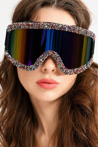 Xelar Rainbow Rhinestone Goggles Sunglasses Iconic Outfitters 