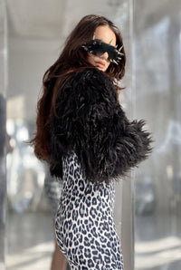 Xelia Black Faux Fur Festival Jacket Faux Fur Iconic Outfitters 