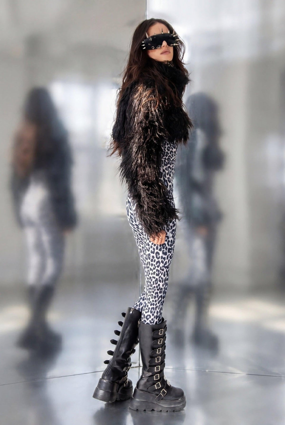 Xelia Black Faux Fur Festival Jacket Faux Fur Iconic Outfitters 