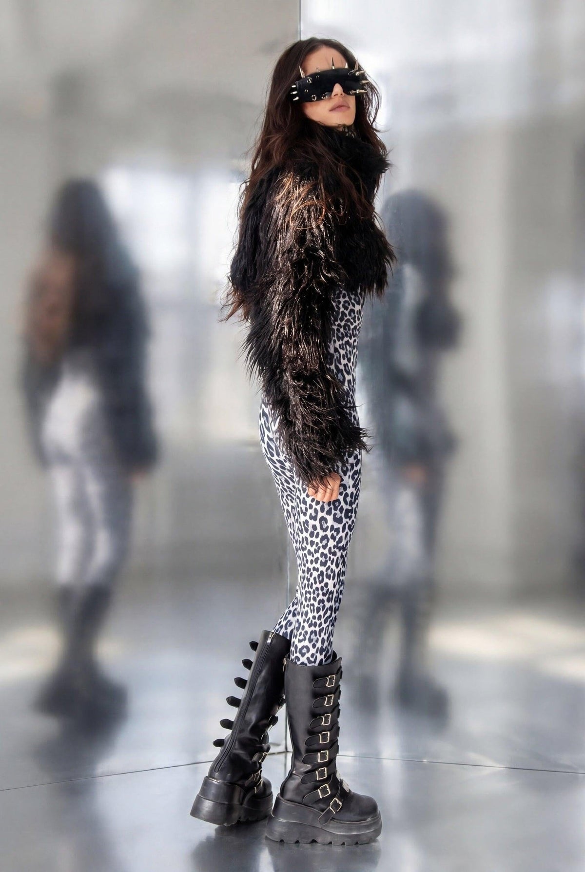 Xelia Black Faux Fur Festival Jacket Faux Fur Iconic Outfitters 