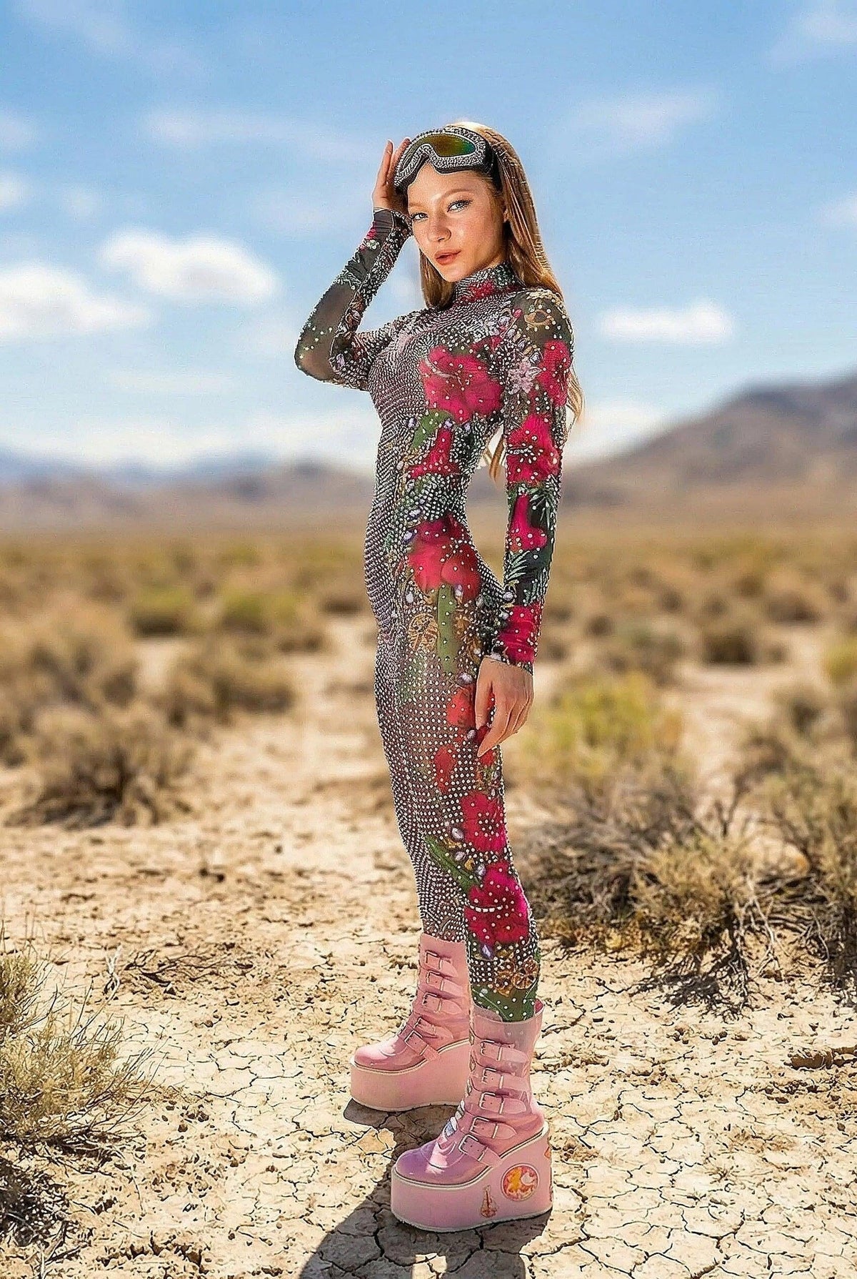 Xia Rhinestone Prism Jumpsuit Jumpsuit Iconic Outfitters 