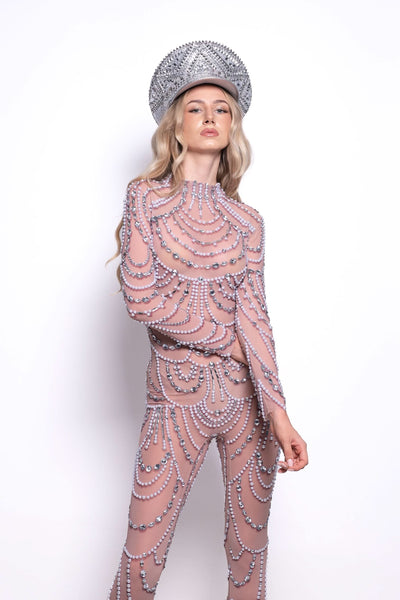 Zaira Rhinestone Jumpsuit Jumpsuit Iconic Outfitters 