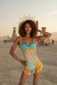 Zelda Sequin Rhinestone Bodysuit Iconic Outfitters 