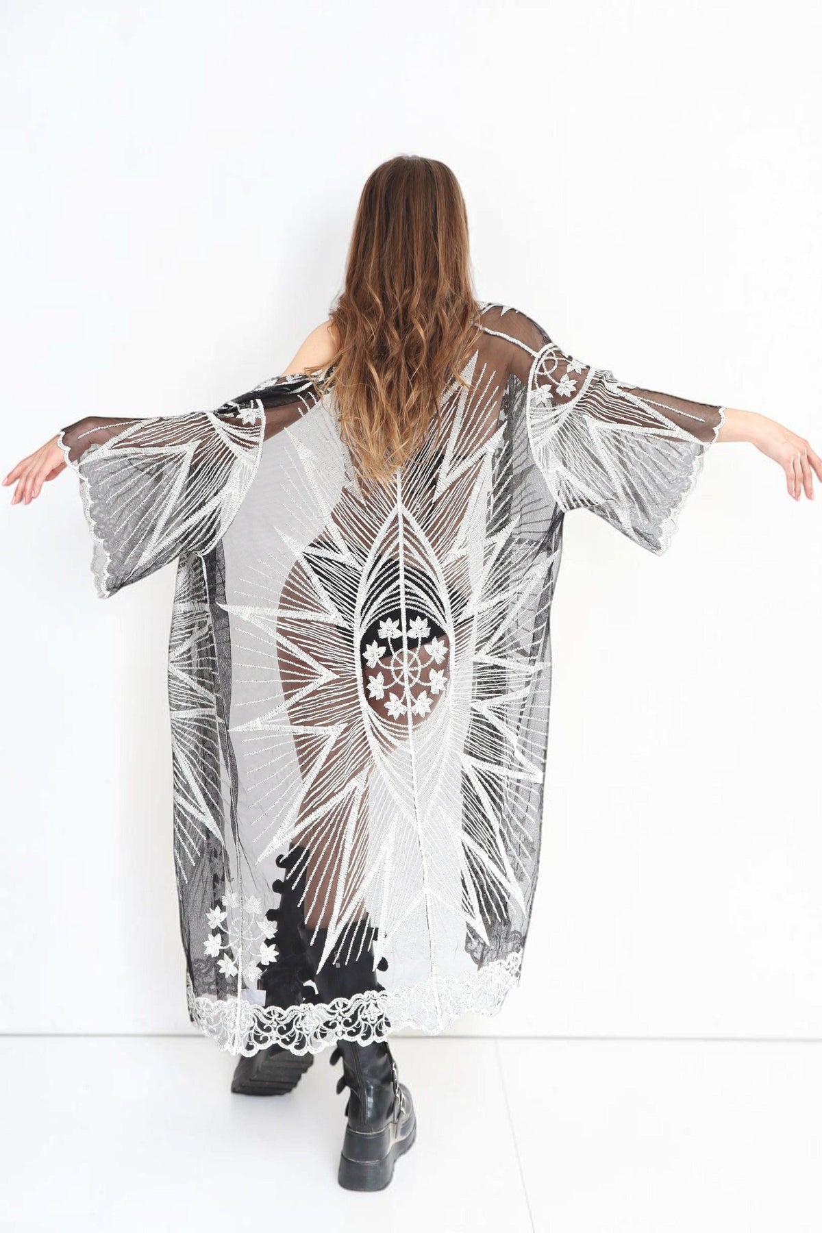 Ziva Lace Embroidered Cover Up Cover up Iconic Outfitters 