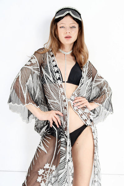 Ziva Lace Embroidered Cover Up Cover up Iconic Outfitters 