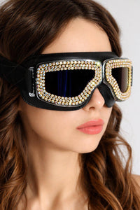 Ziva Rhinestone Festival Goggles Sunglasses Iconic Outfitters 