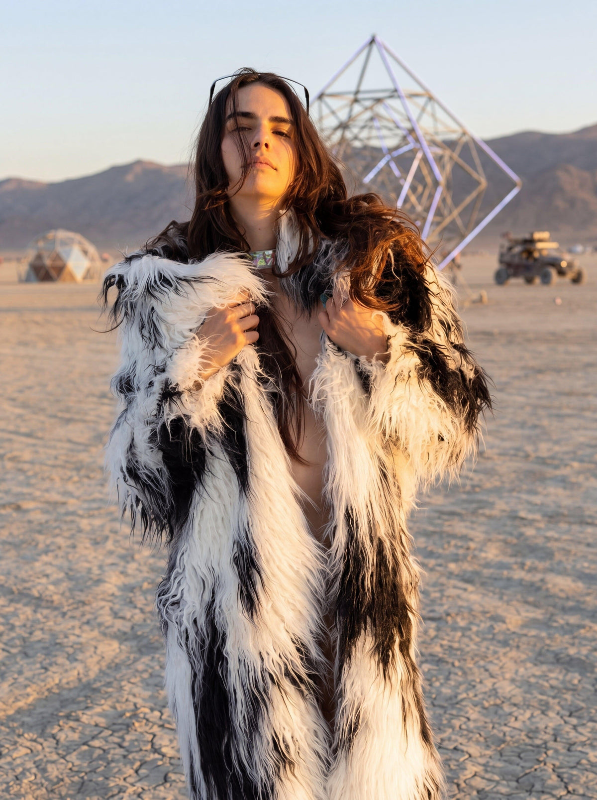 Zyna Shaggy Faux Fur Festival Coat Faux Fur Iconic Outfitters 
